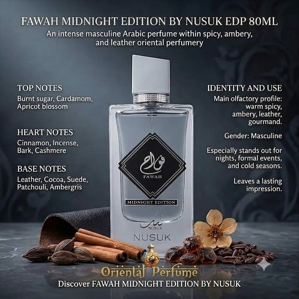 Fawah Midnight Edition by Nusuk EDP — Full Bottle