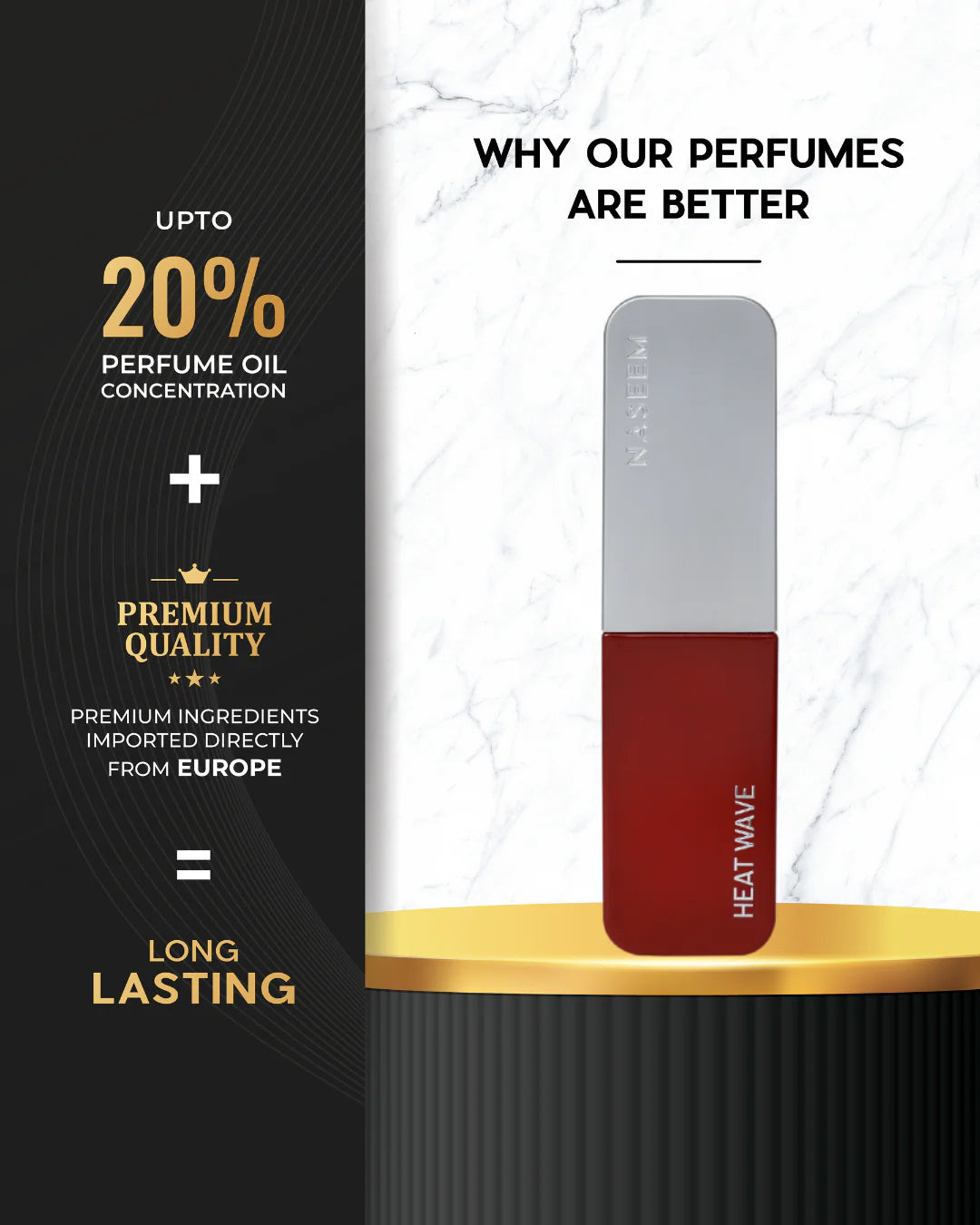 Heat Wave Parfum by Naseem — Why Our Perfumes Are Better infographic