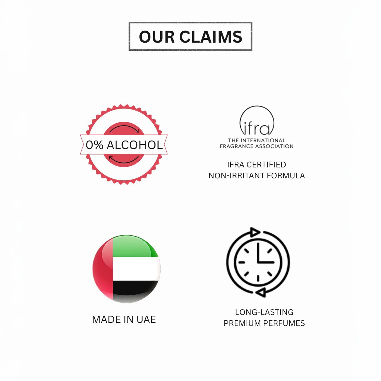 Paris Oud by Naseem — our claims: 0% alcohol, IFRA certified, Made in UAE, long-lasting